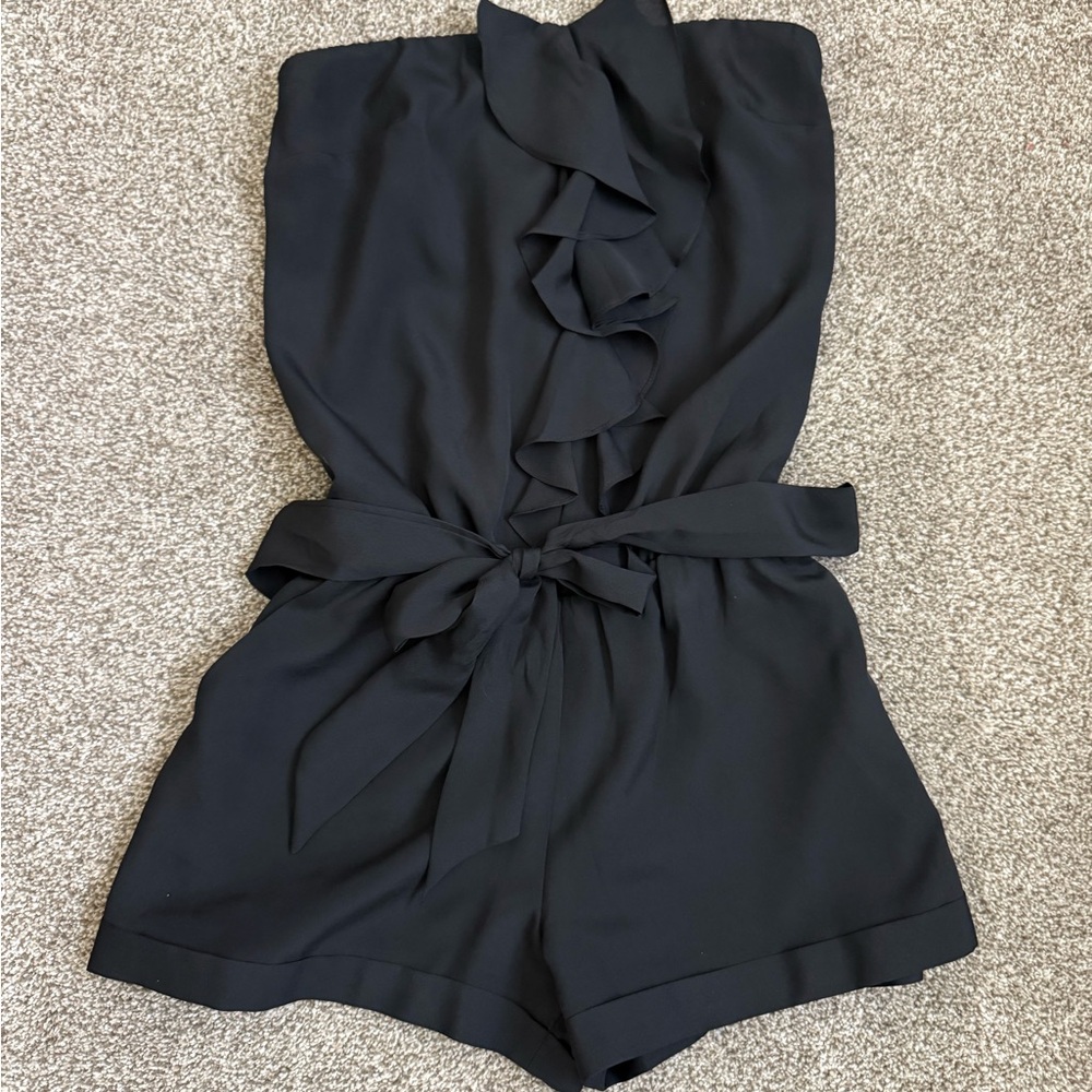 Express Black Satin Romper Shorts